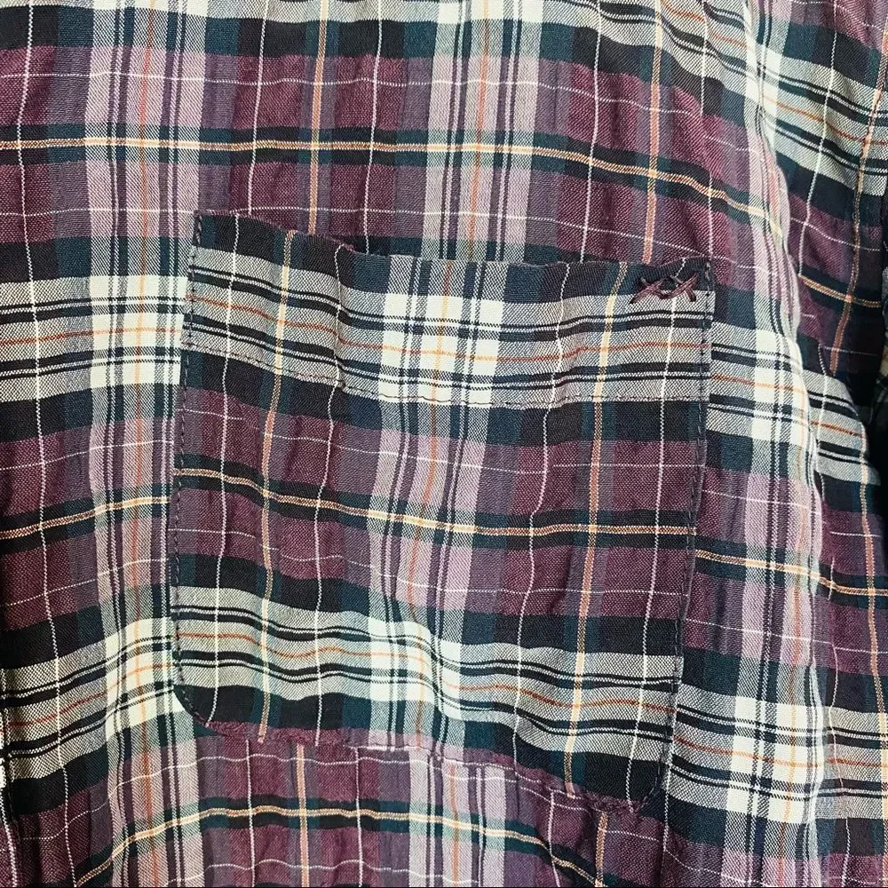 ELIZABETH & JAMES Carine Plaid Shirt Black Cherry - Picture 7 of 10